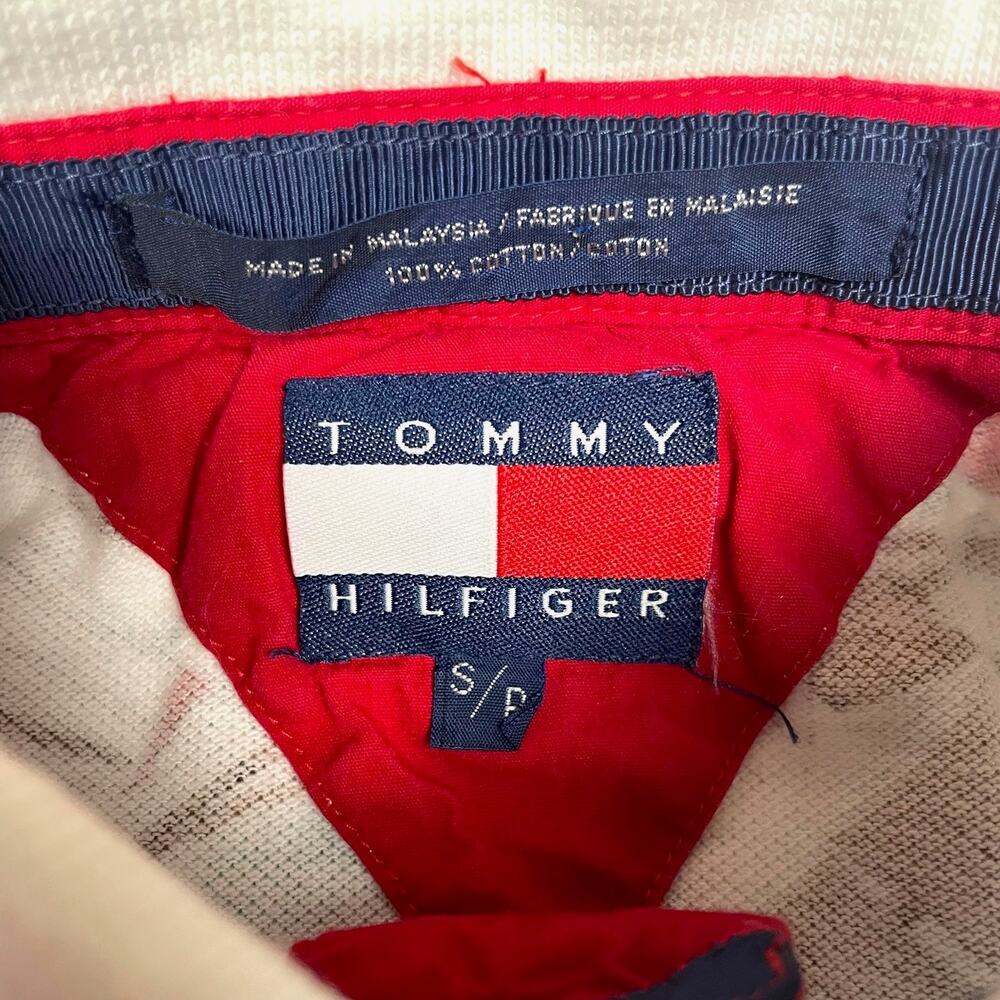 Vintage 90s Tommy Hilfiger Nautical Map AOP Polo Shirt Small S Sailboat - Picture 5 of 7